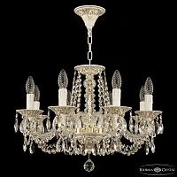 Люстра подвесная AL16302/8/195 WMG Богемия Ивеле Кристалл без плафона на 8 ламп, основание золотое патина белое в стиле классический sp Люстра подвесная AL16302/8/195 WMG Богемия Ивеле Кристалл без плафона на 8 ламп, основание золотое патина белое в стиле классический sp